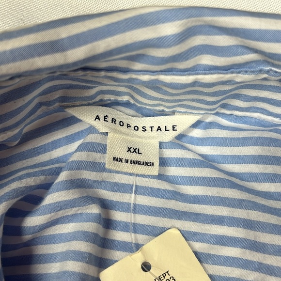 NWT Aeropostale  Long Sleeve Striped Wrap-Tie Cropped Shirt - Picture 4 of 6